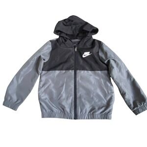 Nike Windbreaker Hoodie Full Zip Jacket Unisex Toddler Size 3T Black & White